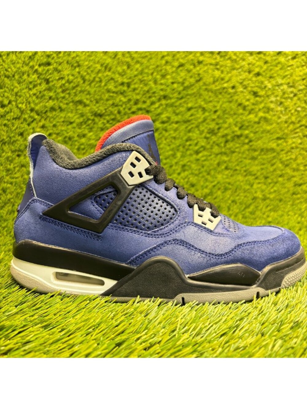 Nike Air Jordan 4 Retro Winter Boys Size 5.5Y Blue Black Athletic Shoes Sneakers